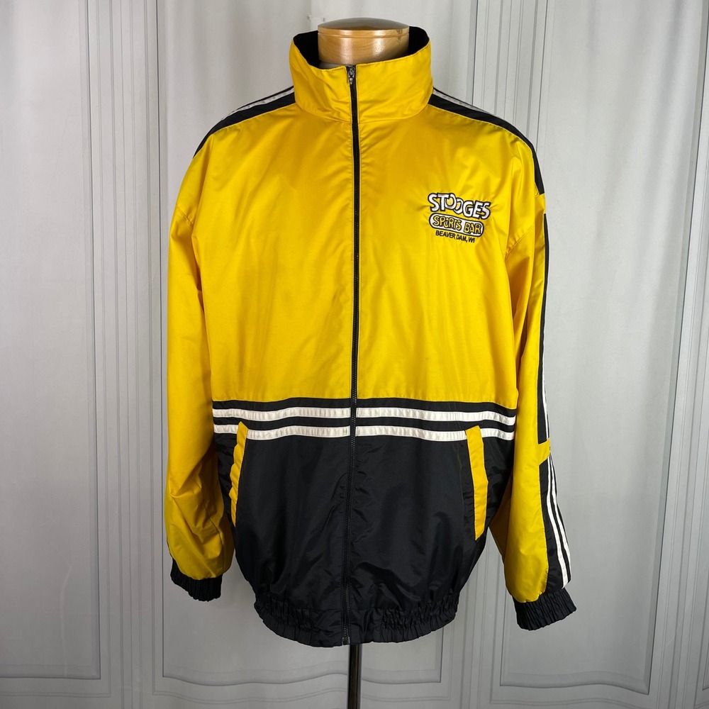 Vintage Speed Zone Windbreaker - Sports Bar - Wisconsin -‎ Yellow/Black - XL